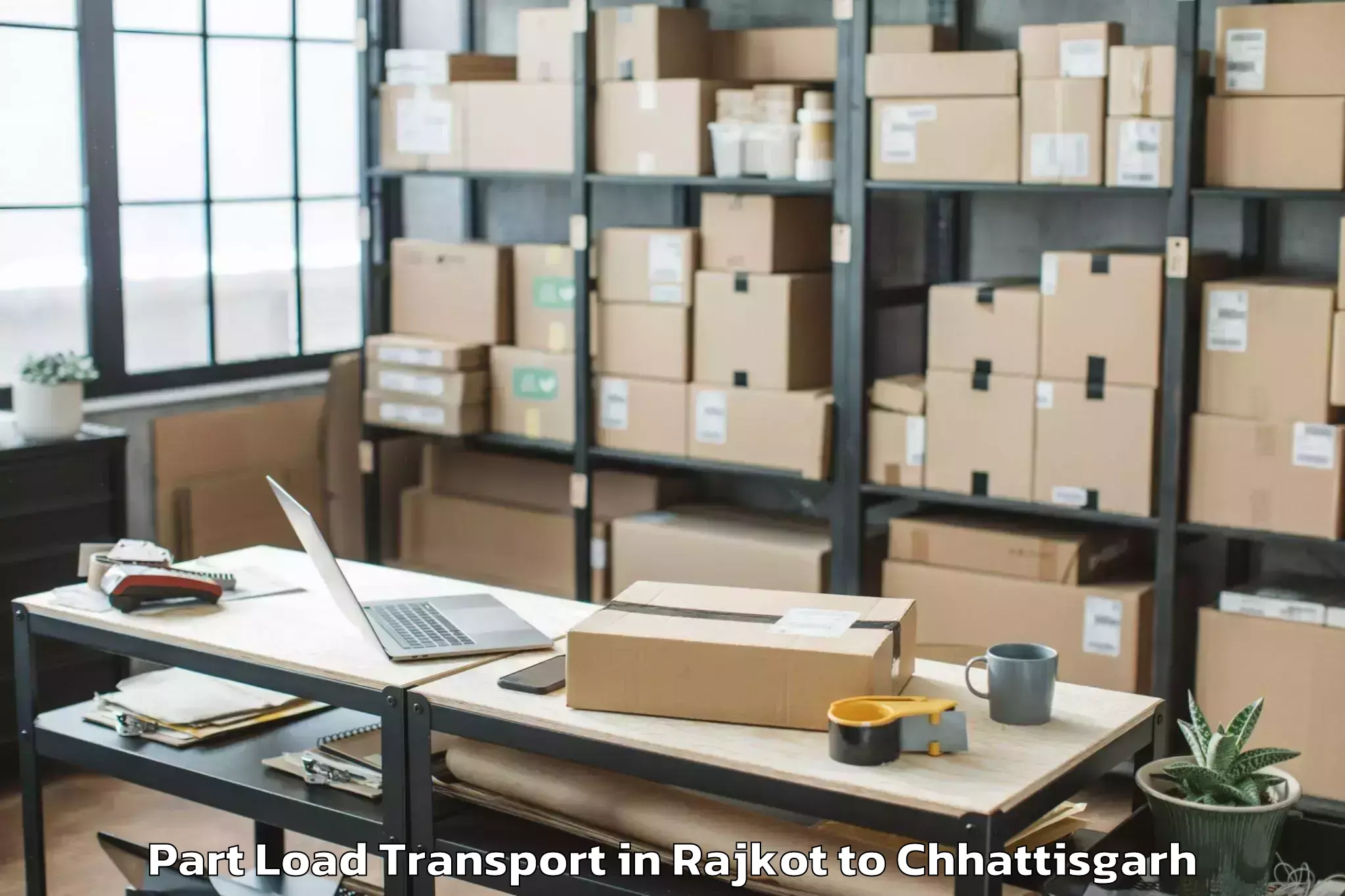 Get Rajkot to Magneto The Mall Raipur Part Load Transport